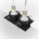 Faretto da incasso in alluminio rettangolare con 2 faretti dal design moderno