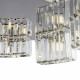 Lampadario moderno grande in metallo con diffusori in vetro