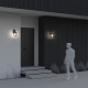 Illuminazione da parete per esterno con diffusore in vetro dal design moderno