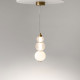 Lampada a LED a sospensione con struttura in metallo con diffusore in vetro