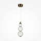 Lampada a LED a sospensione con struttura in metallo con diffusore in vetro