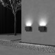 Lampada a parete per facciate a LED da esterno in alluminio e diffusore in vetro