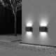 Lampada a parete per facciate a LED da esterno in alluminio e diffusore in vetro