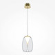 Lampada a sospensione a LED con pendente singolo e diffusore in doppio vetro