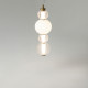 Lampada a sospensione a LED con struttura in metallo e diffusore in vetro
