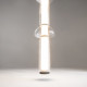 Lampada a sospensione a LED con struttura in metallo e diffusore in vetro