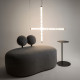 Lampada a sospensione a LED con struttura in metallo e diffusore in vetro