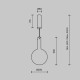 Lampada a sospensione a LED dal design moderno con diffusore in vetro rotondo