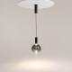 Lampada a sospensione a LED dal design moderno con diffusore in vetro rotondo