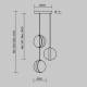 Lampada a sospensione a led dimmerabile con tre diffusori in vetro