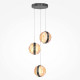 Lampada a sospensione a led dimmerabile con tre diffusori in vetro
