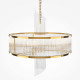 Lampadario con struttura moderna in metallo e diffusore in vetro