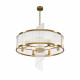 Lampadario con struttura moderna in metallo e diffusore in vetro