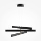 Lampada a sospensione con triplo diffusore a LED lineare dal design moderno