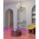 Lampadario dal design elegante in metallo con diffusori in vetro