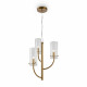 Lampadario dal design elegante in metallo con diffusori in vetro