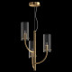 Lampadario dal design elegante in metallo con diffusori in vetro