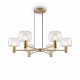 Lampadario dal design elegante in metallo e diffusori in vetro