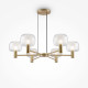 Lampadario dal design elegante in metallo e diffusori in vetro