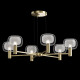 Lampadario dal design elegante in metallo e diffusori in vetro