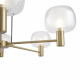 Lampadario dal design elegante in metallo e diffusori in vetro