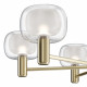 Lampadario dal design elegante in metallo e diffusori in vetro
