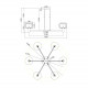 Lampadario dal design elegante in metallo e diffusori in vetro