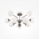 Lampadario elegante in metallo con diffusori in vetro a boccia