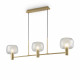 Lampadario elegante struttura in metallo e diffusori in vetro