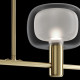Lampadario elegante struttura in metallo e diffusori in vetro