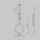 Lampada a sospensione grande a LED design moderno diffusore in vetro rotondo