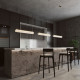 Lampada a sospensione in metallo con diffusore a led in acrilico