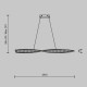 Lampada a sospensione moderna con diffusore a LED in vetro grande