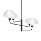 Lampadario moderno con diffusori in vetro a forma di fungo