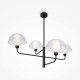 Lampadario moderno con diffusori in vetro a forma di fungo