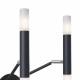 Lampada da parete con struttura in metallo e doppi diffusori in vetro