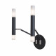 Lampada da parete con struttura in metallo e doppi diffusori in vetro