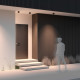 Lampada da soffitto a LED per esterni struttura in metallo e diffusore in vetro