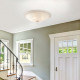 Lampada da Soffitto classica struttura in metallo e paralume in vetro