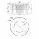 Lampada da soffitto con struttura moderna in metallo e diffusore in vetro