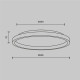 Lampada da soffitto grande rotonda in metallo con diffusore a led