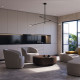 Lampada da soffitto in metallo con due diffusori a led dal design moderno