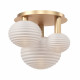 Lampada da soffitto moderna con struttura in metallo e 3 diffusori in vetro