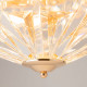 Lampada da soffitto piccola con struttura dorata e diffusori in vetro