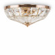 Lampada da soffitto piccola con struttura dorata e diffusori in vetro