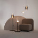 Lampada da tavolo a LED con diffusore in doppio vetro dal design moderno