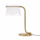 Lampada da tavolo a LED in metallo con diffusore in vetro dal design moderno