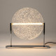 Lampada da tavolo con base in metallo e diffusore in acrilico a led dimmerabile