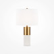Lampada da tavolo dal design moderno ed elegante con paralume in tessuto