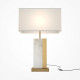 Lampada da poggio con paralume in tessuto dal design moderno ed elegante